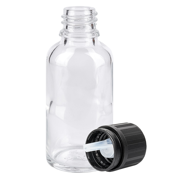 30ml Tropfflasche 1mm schwarz Originalitätsverschluss ClearLine UT18/30