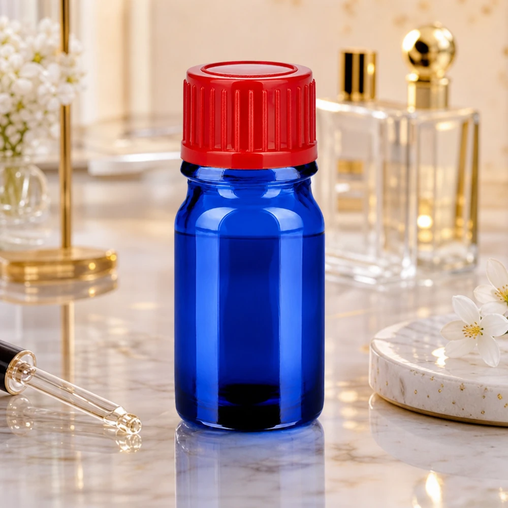 5ml Flasche 11mm Schraubverschluss rot Standard BlueLine UT18/5 Professionelle 5ml BlueLine Glasflasche UT18/5 mit rotem SV Verschluss für Forschung und Analytik