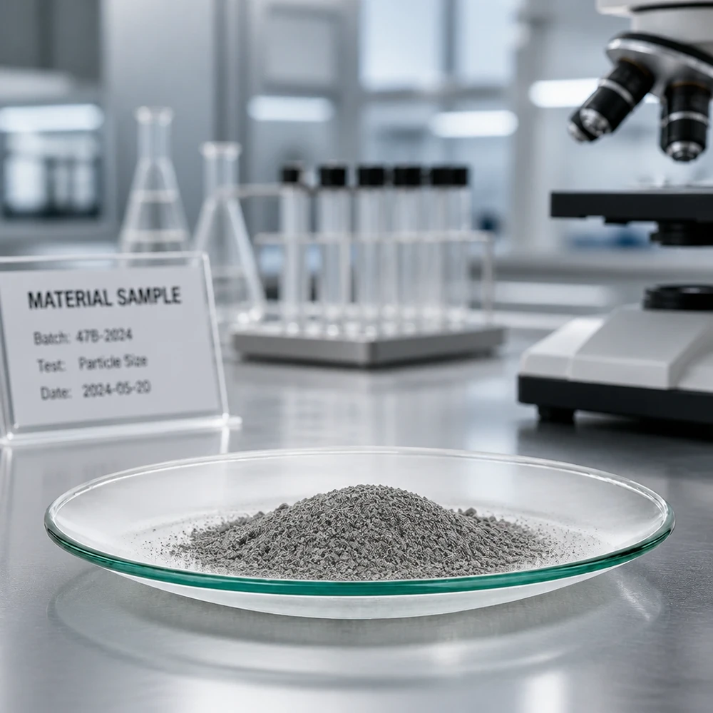 Piastra di vetro per orologi Ø 60 mm Piatto professionale in vetro per orologi di 6 cm di diametro con polvere grigia per l'analisi dei materiali in laboratorio
