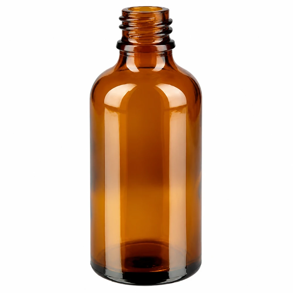 50ml Pipettenflasche weiß Originalitätsverschluss BrownLine UT18/50 Hochwertige 50ml Glasflasche mit UV-Schutz durch braune Tönung für Apotheken
