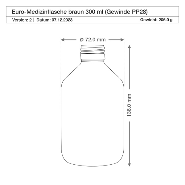 Flacone per medicinali da 300 ml marrone, con atomizzatore a pompa nero ApoGl Flacone per medicinali da 300 ml marrone, con atomizzatore a pompa nero ApoGl
