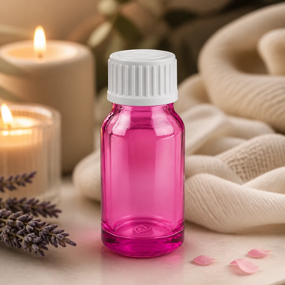 10ml Tropfflasche 0.9mm weiss Standard PurpleLine. UT18/10 Professionelle 10ml Glasflasche purple mit hygienischem weißem Verschlusssystem