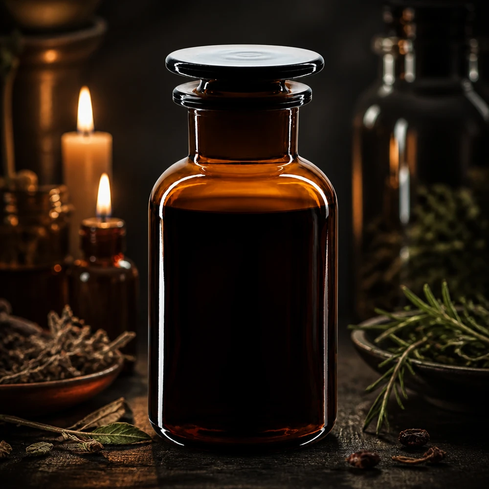 Fiaschetta da farmacia da 250 ml, marrone, a collo largo, con tappo di vetro, per candele ed erbe medicinali