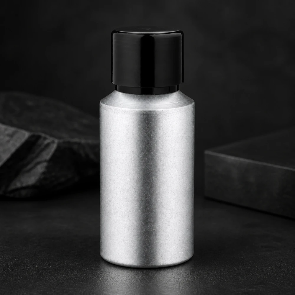 30ml gebeizte Aluflasche mit Schraubkappe Robuste 30ml gebeizte Aluminiumflasche mit UV-Schutz durch undurchsichtige Metallwände