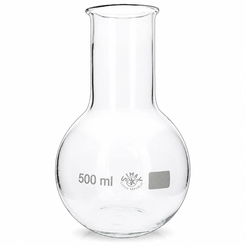 Beuta da 500 ml a collo largo Matraccio da 500 ml a forma di bulbo in vetro resistente al calore per esperimenti di laboratorio