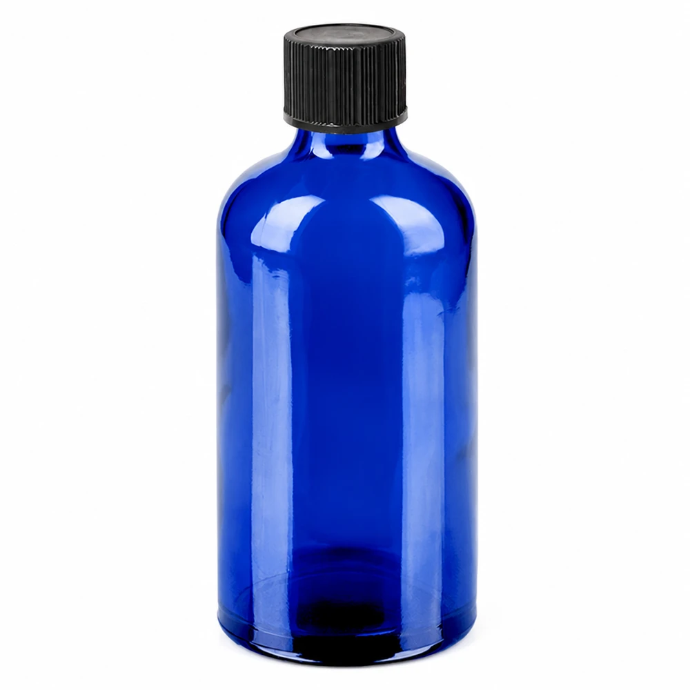 100ml compte-gouttes. 1mm noir STD BlueLine UT18/100 Flacon compte-gouttes bleu 100ml en verre avec bouchon noir pour huiles essentielles et teintures