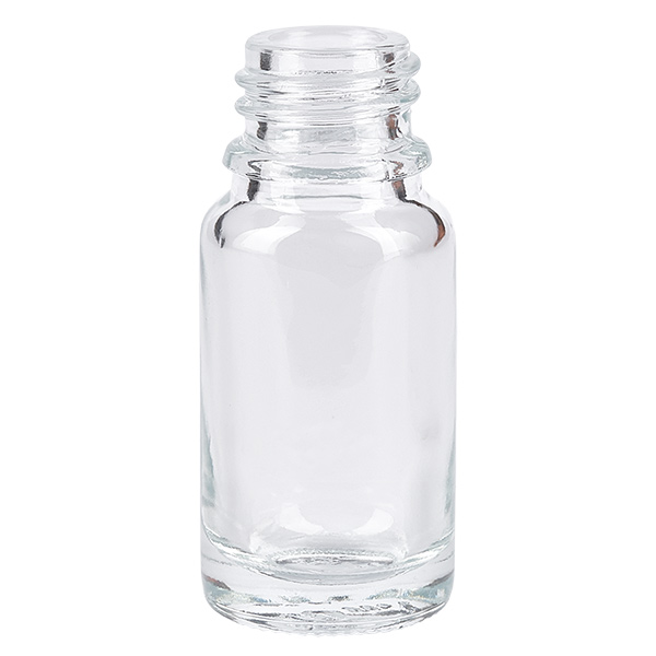 Flacone farmaceutico da 10 ml ClearLine DIN18 UNiTWIST Flacone da farmacia ClearLine da 10 ml in vetro trasparente con filettatura DIN 18 di UNiTWIST