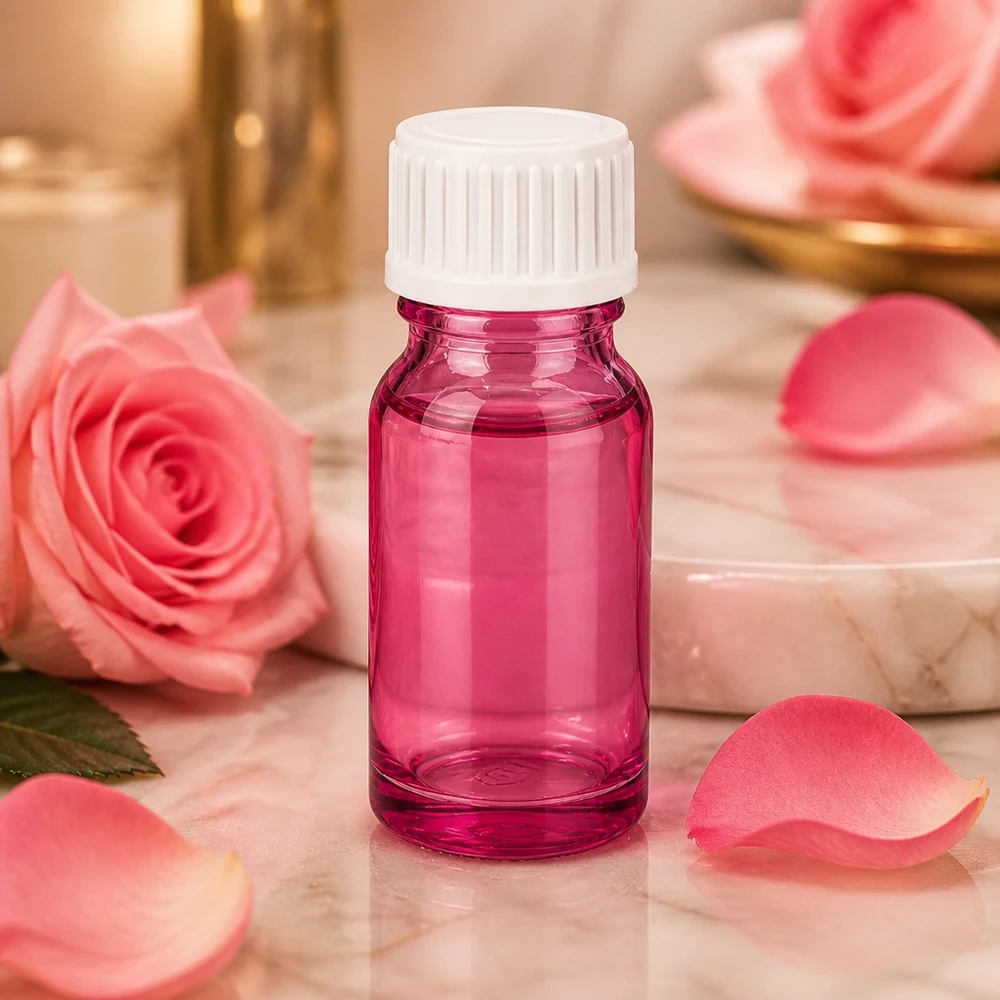 10ml (Globuli)Flasche.. 3mm Giessring weiß Standard PurpleLine. UT18/10 Elegante 10ml Flasche in Purple-Design mit UV-Schutz für lichtempfindliche Substanzen
