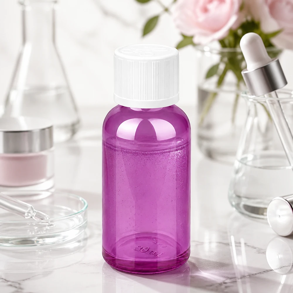 30ml Flasche 11mm Schraubverschluss weiß Standard Kindersicher PurpleLine UT18/30 30ml Purple Flasche aus robustem Glas mit kindersicherem Verschluss für den Hausgebrauch