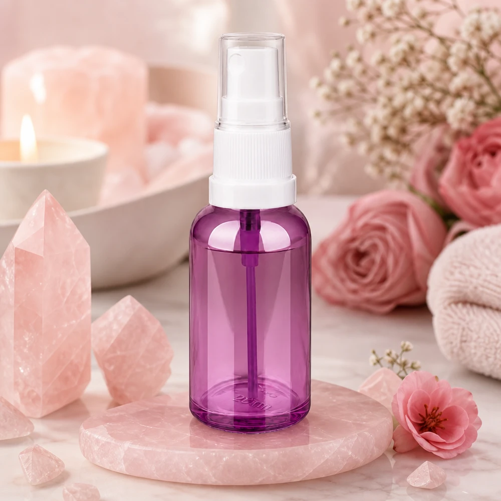 30ml Sprayflasche weiss/transparent Standard PurpleLine UT18/30 Handliche 30ml Glasflasche mit Sprühfunktion optimal für Toner Seren und flüssige Kosmetika