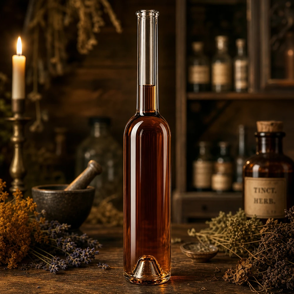 100ml Glasflasche Hugo braun amber Apothekerdesign Kräuter Tinktur Herstellung UNiTWIST ohne Verschluss Produktbild 3