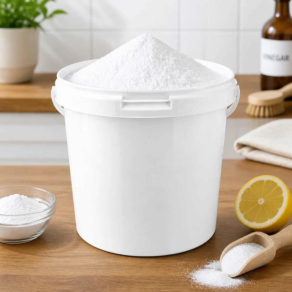 Eimer 5.6L aus weißem Kunststoff Polypropylen ohne Deckel Offener Eimer 5,6L aus lebensmittelechtem Polypropylen in schlichtem Weiß