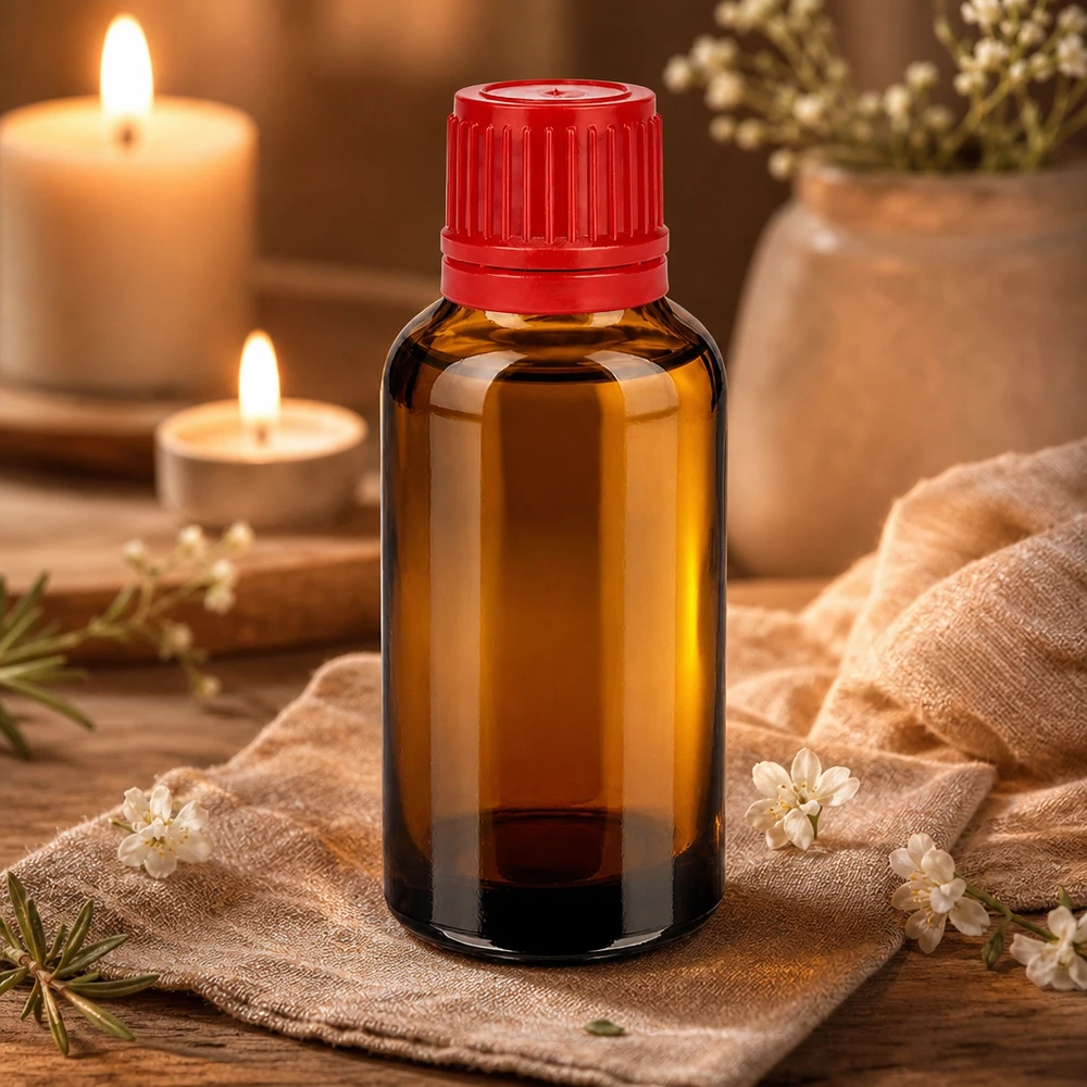 30ml Flasche 11mm Schraubverschluss rot Originalitätsverschluss BrownLine UT18/30 30ml Braunglasflasche mit Originalitätsverschluss rot perfekt für DIY-Kosmetik und Kräuterauszüge