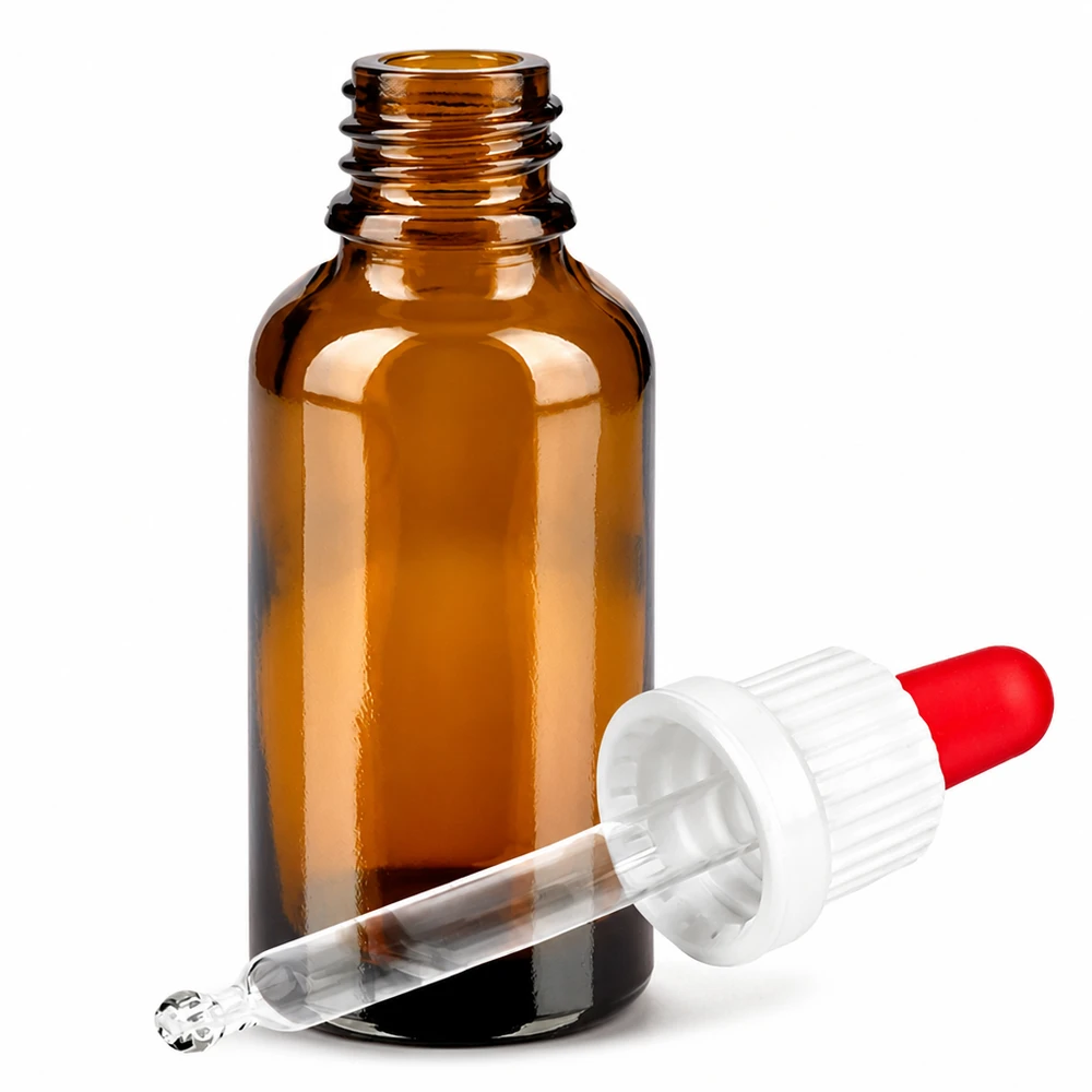 Bottiglia a pipetta marrone compatta da 30 ml - perfetta per olio e tinture di CBD con protezione dai raggi UV