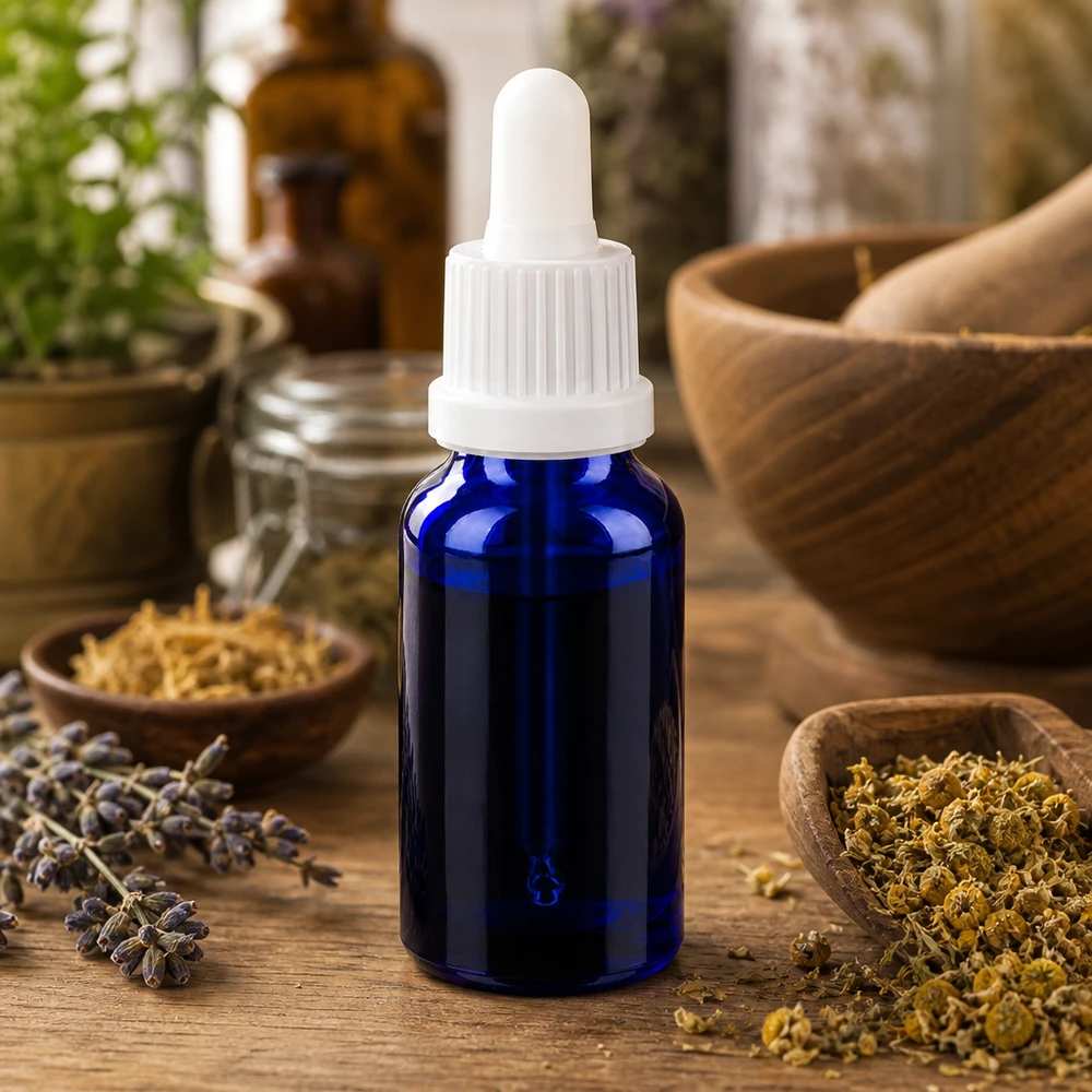 20ml Pipettenflasche weiß Originalitätsverschluss BlueLine UT18/20 20ml Pipettenflasche mit mattweißer Kappe und blauem Korpus für optimale Lagerung