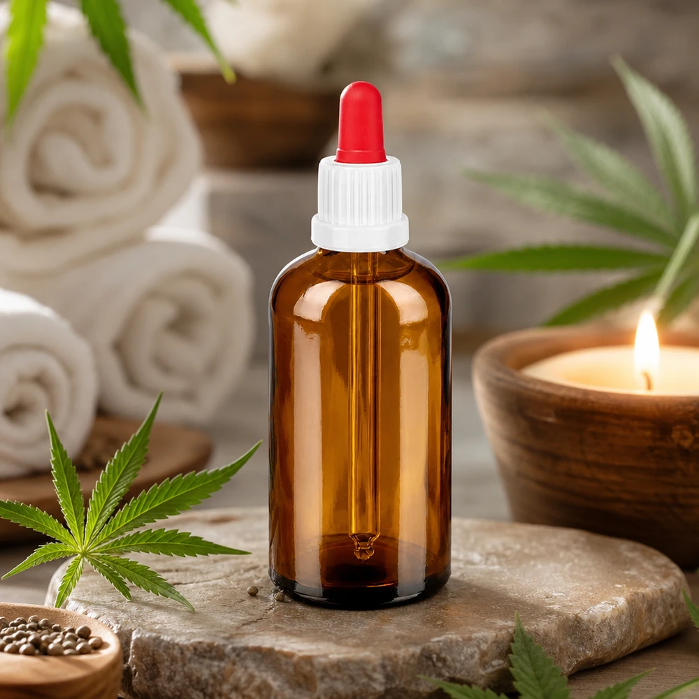 100ml Pipettenflasche weiß/rot Originalitätsverschluss BrownLine UT18/100 Lichtgeschützte 100ml Braunglasflasche mit Pipettenverschluss für Kosmetik und Aromatherapie