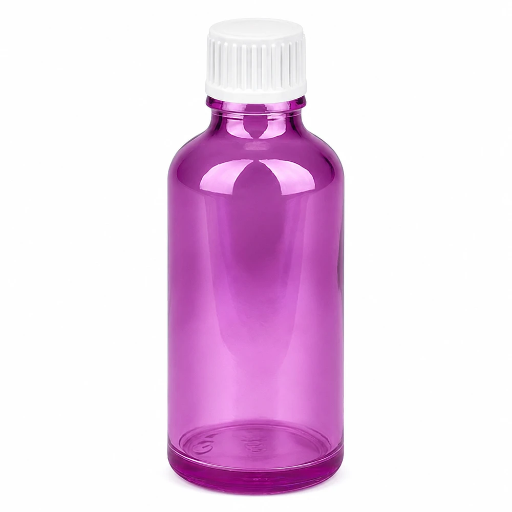 Flacon compte-gouttes 50ml 0.9mm blanc standard PurpleLine. UT18/50 Petit flacon compte-gouttes violet de 50 ml avec compte-gouttes précis de 0,9 mm