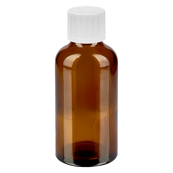 50ml Tropfflasche 1.2mm weiß Standardverschluss Kindersicherung BrownL. UT18/50