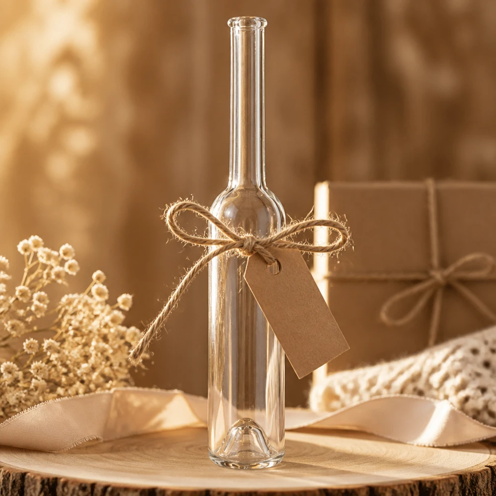 100ml Glasflasche Hugo Geschenkverpackung Jute Anhänger rustikale Dekoration Vintage Stil UNiTWIST Produktbild 5