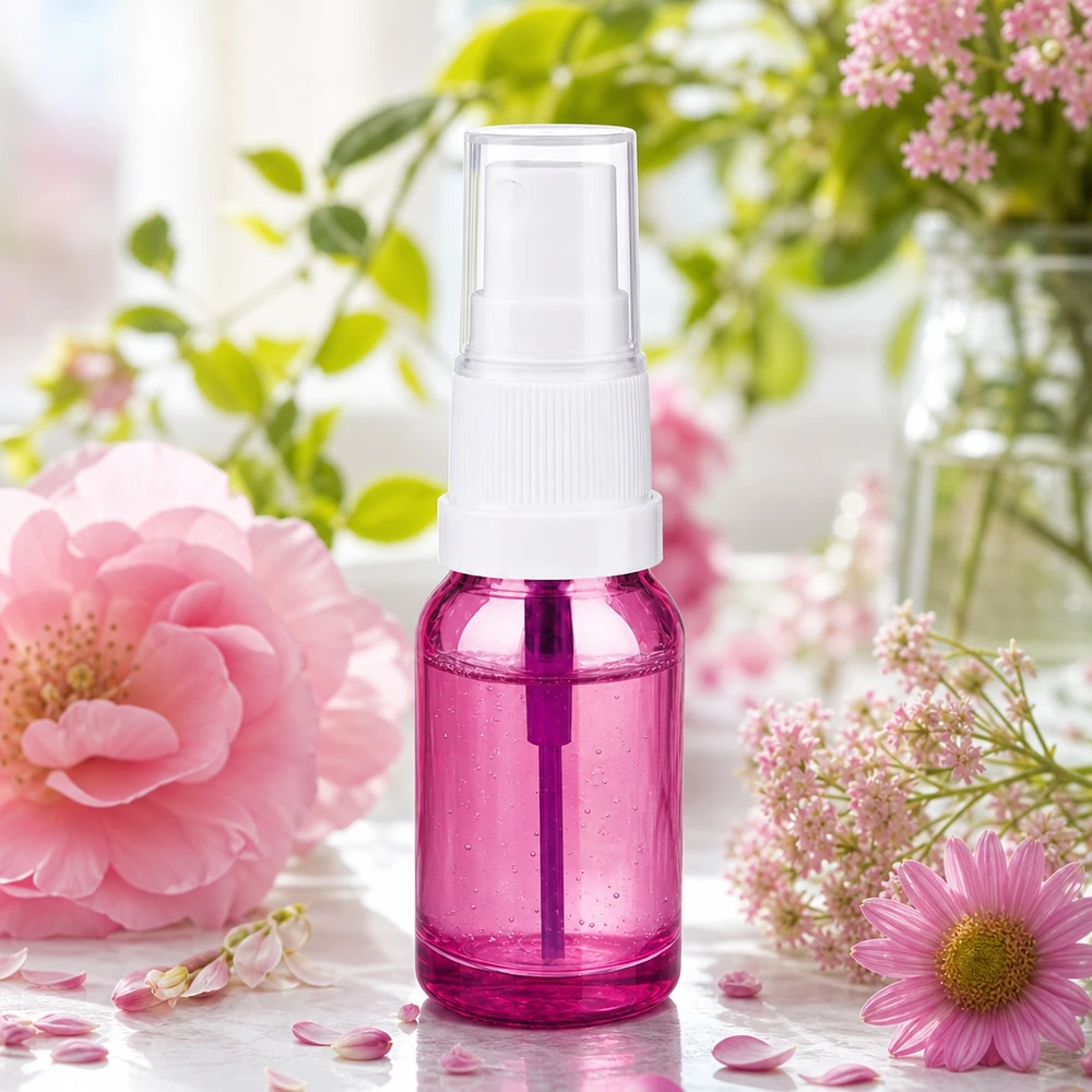 Piccolo flacone spray da 10 ml, ideale per porzionare e conservare.