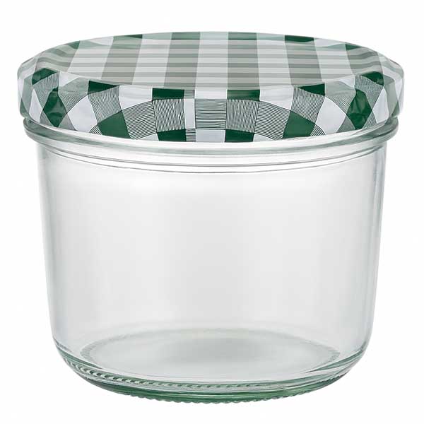 230ml Sturzglas + BasicSeal Deckel grün/weiß UNiTWIST