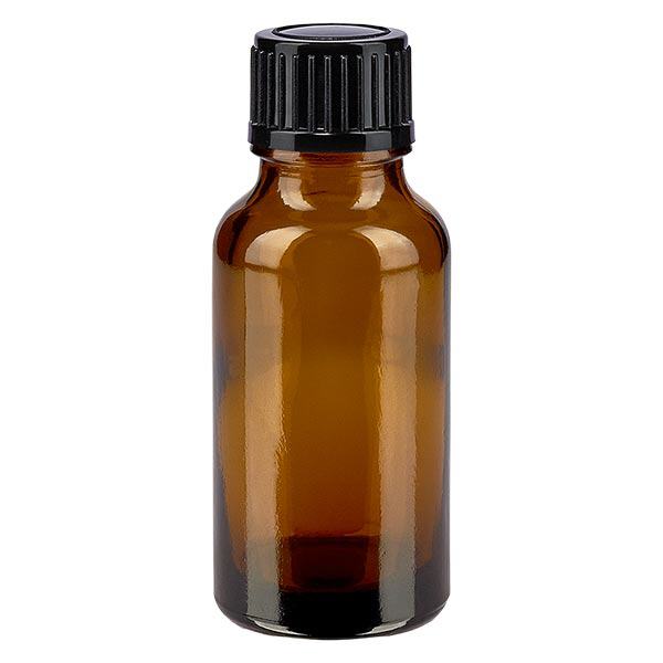 Bottiglia da farmacia marrone da 20 ml. SV STD nero/11mm ApoGlas Bottiglia da farmacia marrone da 20 ml. SV STD nero/11mm ApoGlas