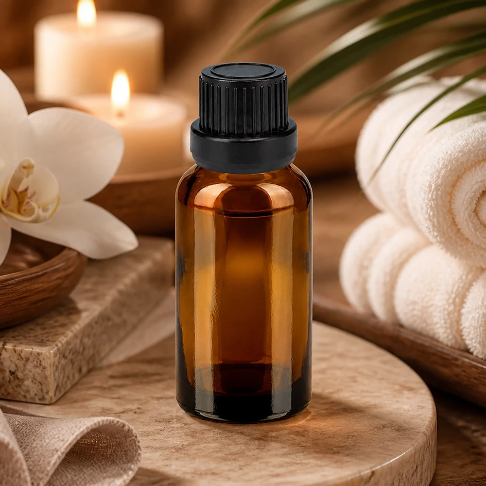 Pratico flacone dosatore da 20 ml con beccuccio di gocciolamento preciso per aree wellness e spa