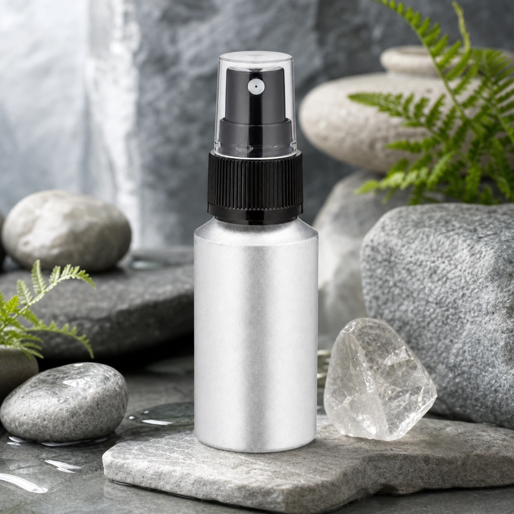 30ml gebeizte Aluflasche mit Zerstäuber Vielseitige 30ml Aluflasche mit Zerstäuber für Parfum Kosmetik und Reinigungslösungen