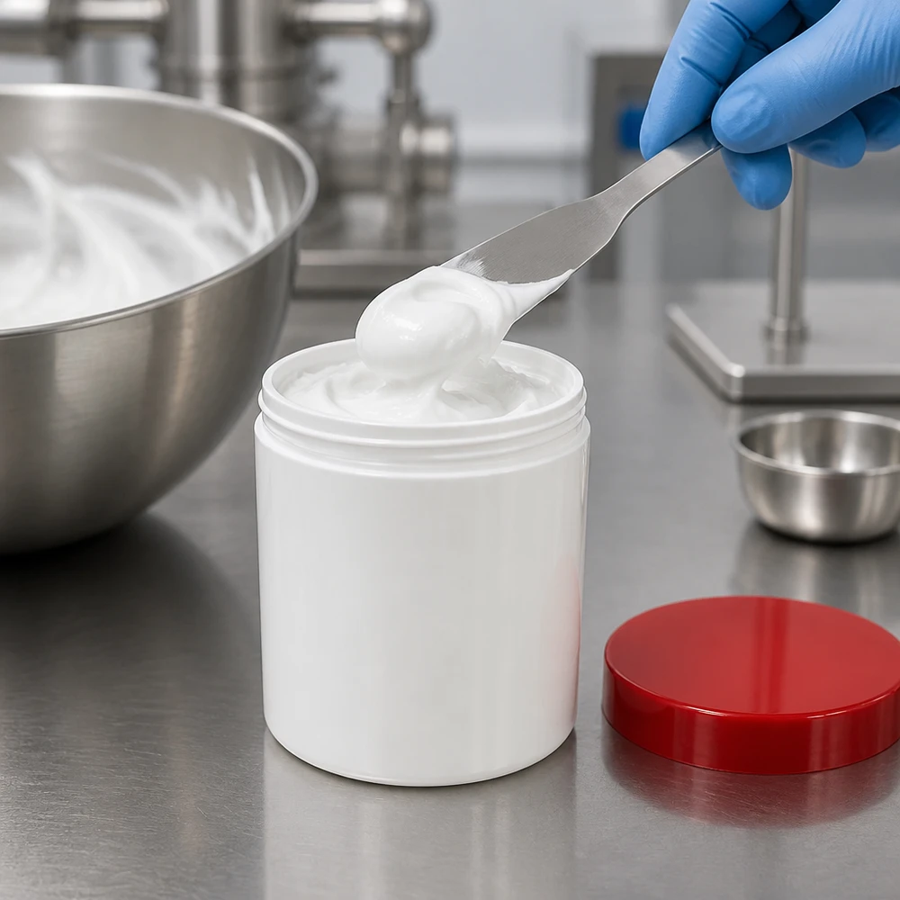 Pot à pommade pratique, 200 g, récipient en plastique blanc avec couvercle à vis rouge, qualité laboratoire