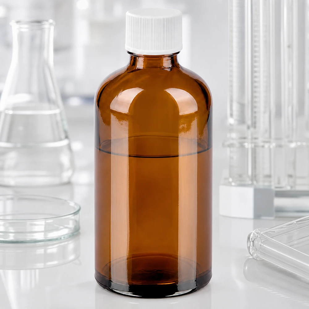 Bottiglia da 100ml 11mm SV bianco STD BrownLine UT18/100 Bottiglia in vetro ambrato trasparente da 100 ml con coperchio bianco ideale per campioni liquidi e reagenti