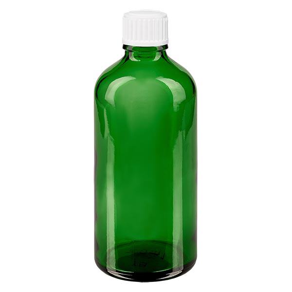 Apothekenflasche grün 100ml Schraubverschluss weiß Standard