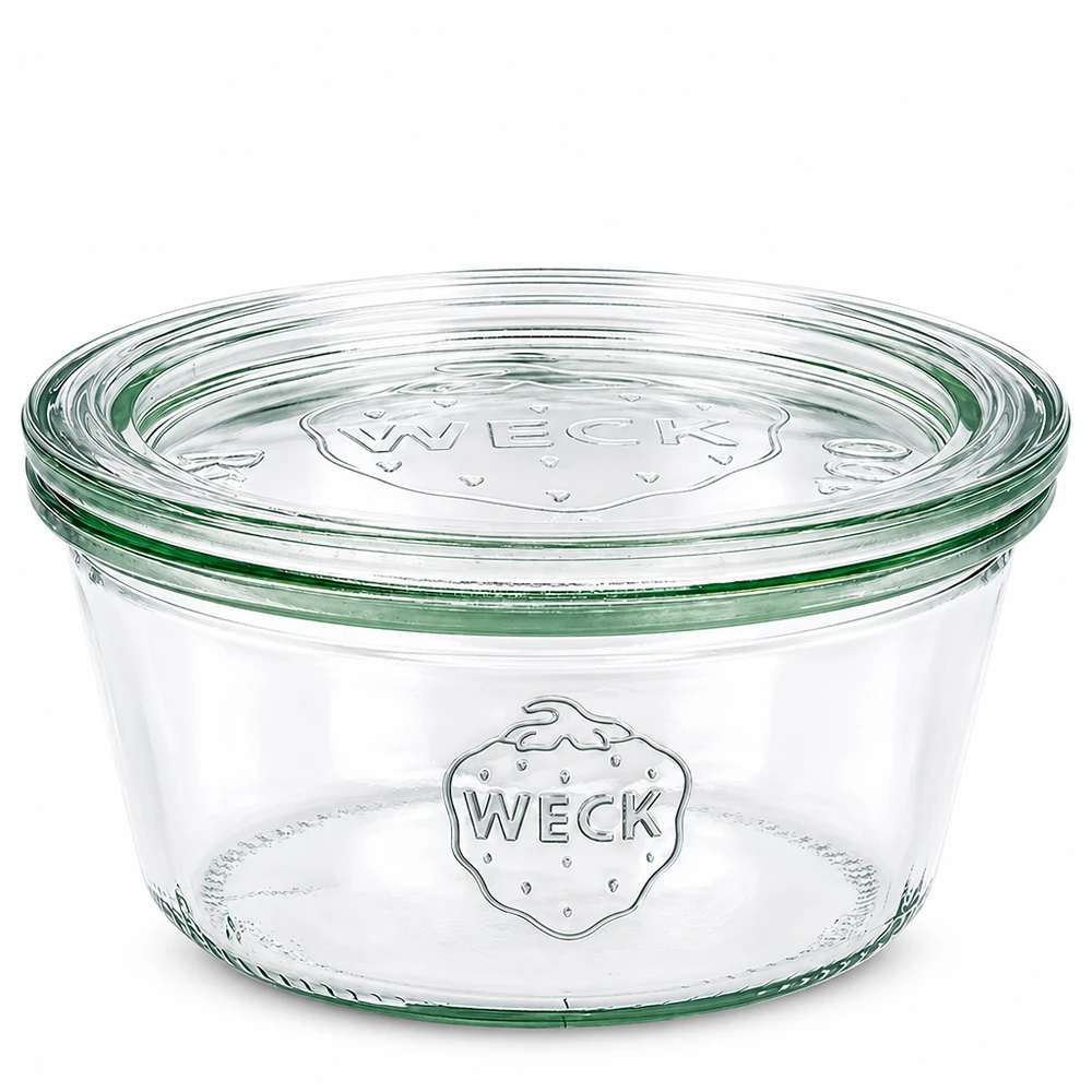 Bocal WECK RR100 de 290 ml, à bord évasé et couvercle en verre WECK Sturzglas 290ml niedrig mit Glasdeckel RR100 Einmachglas transparent für Konservierung und Aufbewahrung