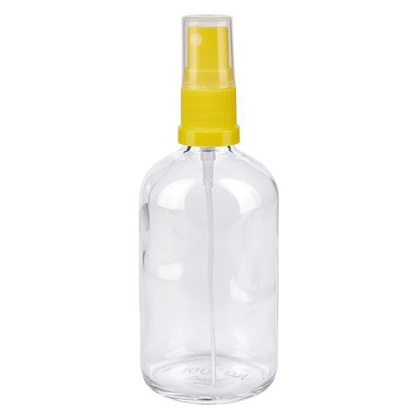 Flacone spray trasparente da 100 ml STD giallo/trasparente apoGlas Flacone spray trasparente da 100 ml STD giallo/trasparente apoGlas