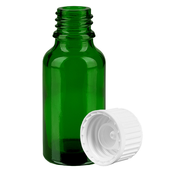 20ml Globuliflasche 3mm Giessring weiß Standardverschluss GreenL.UT18/20
