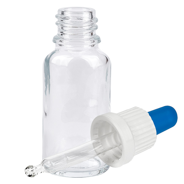 20ml Pipettenflasche weiß/blau Originalitätsverschluss ClearLine UT18/20