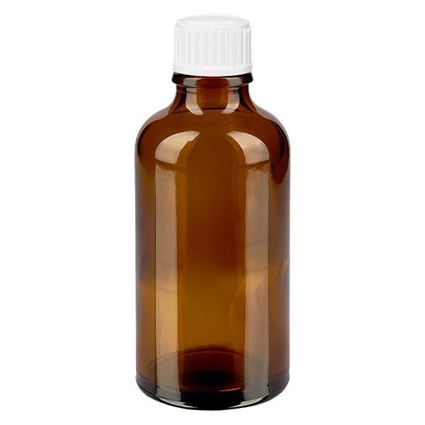 Bottiglia da farmacia marrone da 50 ml. SV STD bianco/11mm ApoGlas Bottiglia da farmacia marrone da 50 ml. SV STD bianco/11mm ApoGlas