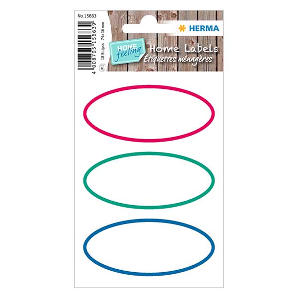 Etichette universali tricolori (18 adesivi) 76x34 mm Etichette universali tricolori (18 adesivi) 76x34 mm