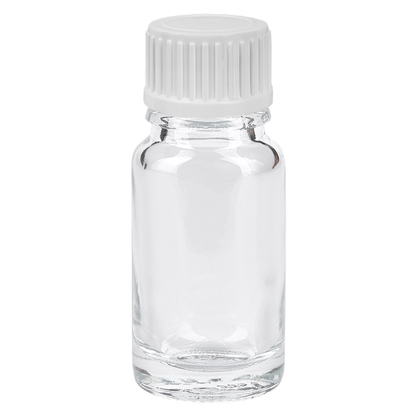 10ml Globuliflasche 3mm Giessring weiß Standardverschluss ClearLine UT18/10