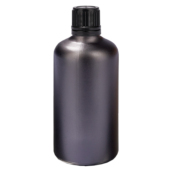 100ml Globuliflasche 3mm Giessring schwarz Originalitätsverschluss BlackL. UT18/10
