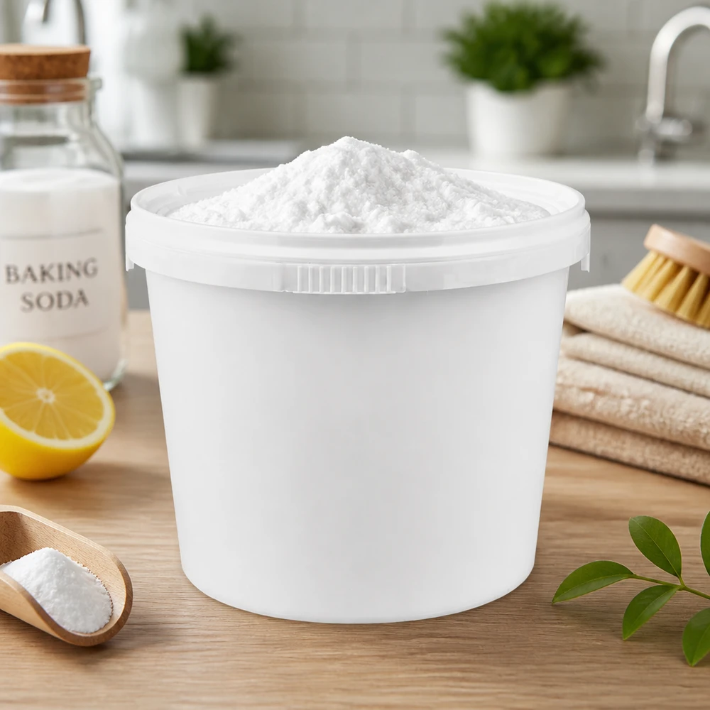 Kleiner weißer Plastikbehälter 1 Liter mit Deckel ideal für Backpulver und Pulver