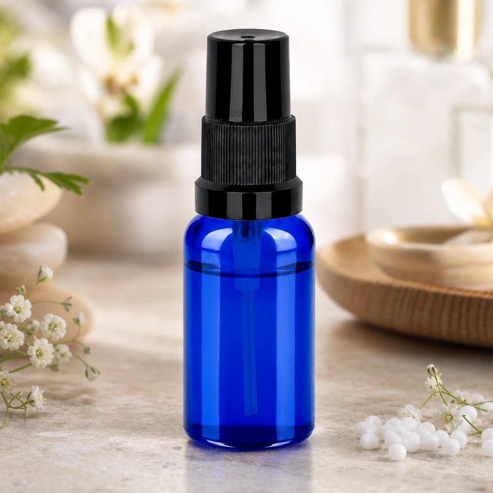 Flacone spray premium 20ml STD BlueLine UT18/20 con protezione UV attraverso il vetro blu scuro