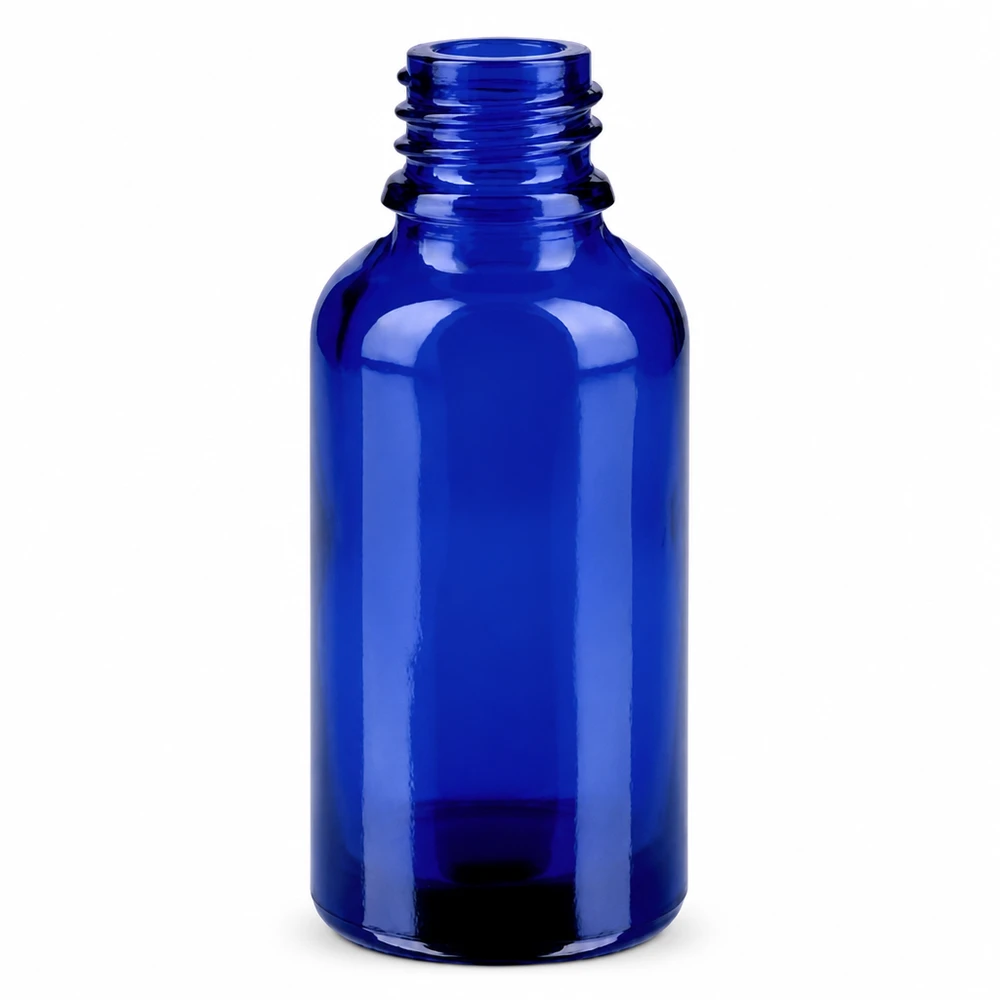 Bottiglia da 30ml 11mm SV bianco STD BlueLine UT18/30 Bottiglia in vetro cobalto da 30 ml con apertura di 11 mm, perfetta per sostanze e tinture sensibili alla luce