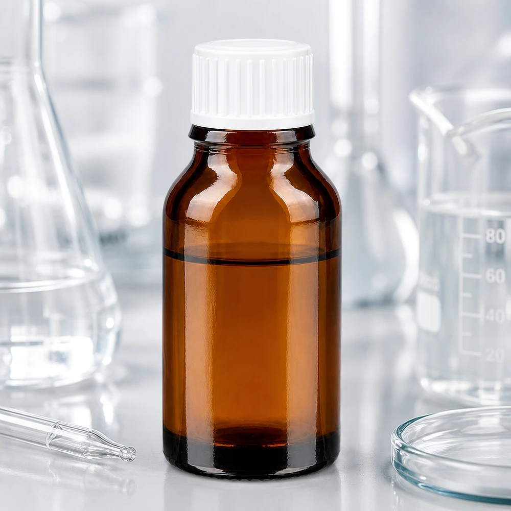 Apothekenflasche braun 15ml Schraubverschluss weiß Standard Kompakte Apothekenflasche Braunglas 15ml mit geripptem weißen Schraubverschluss