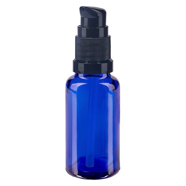 Apothekenflasche blau 20ml PumpVerschluss schwarz Standard