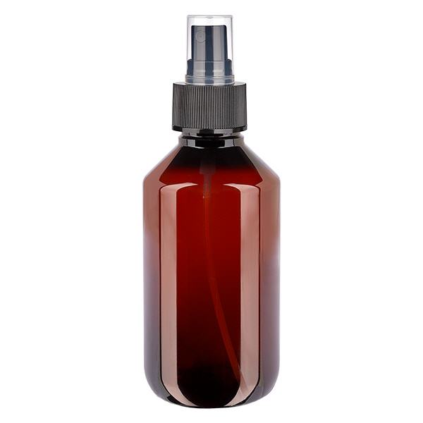 PET Flasche 200ml mit mit Zerstäuber schwarz