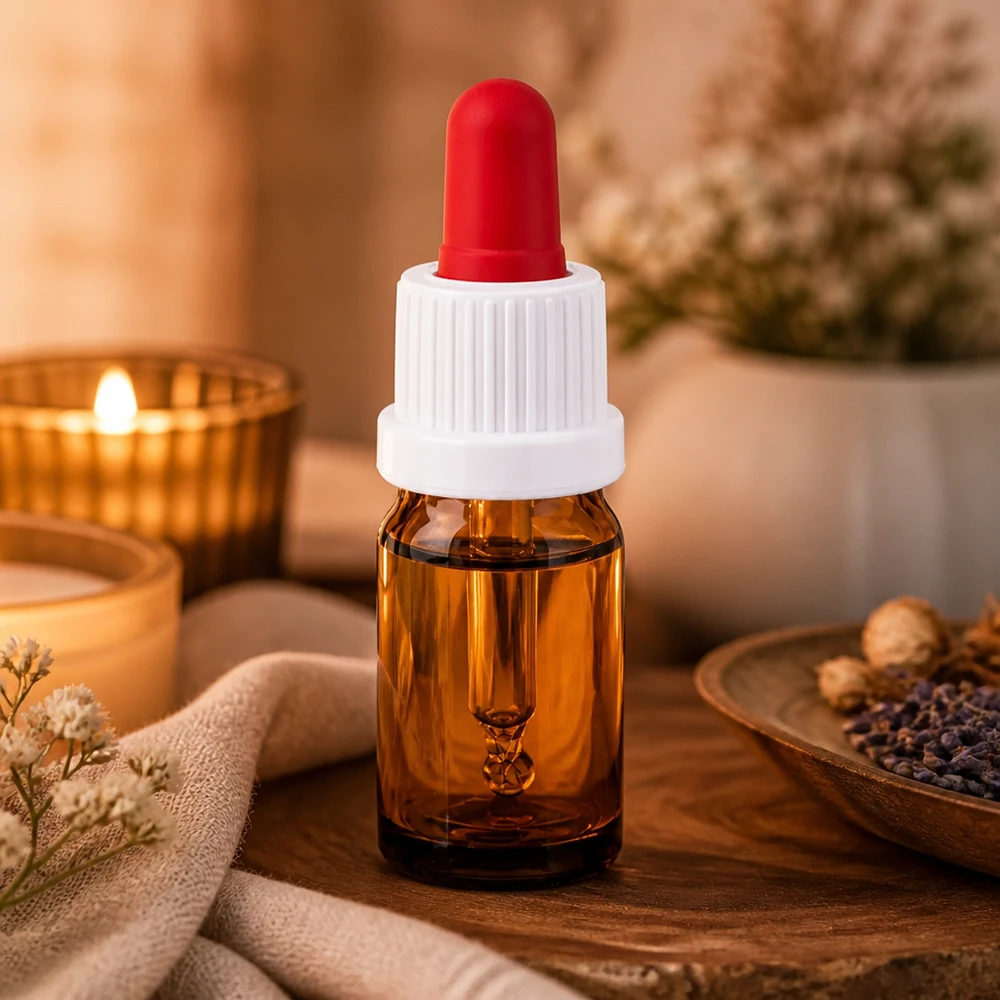 Flacone a pipetta di alta qualità da 5 ml in vetro ambrato con protezione UV e tappo contagocce ergonomico