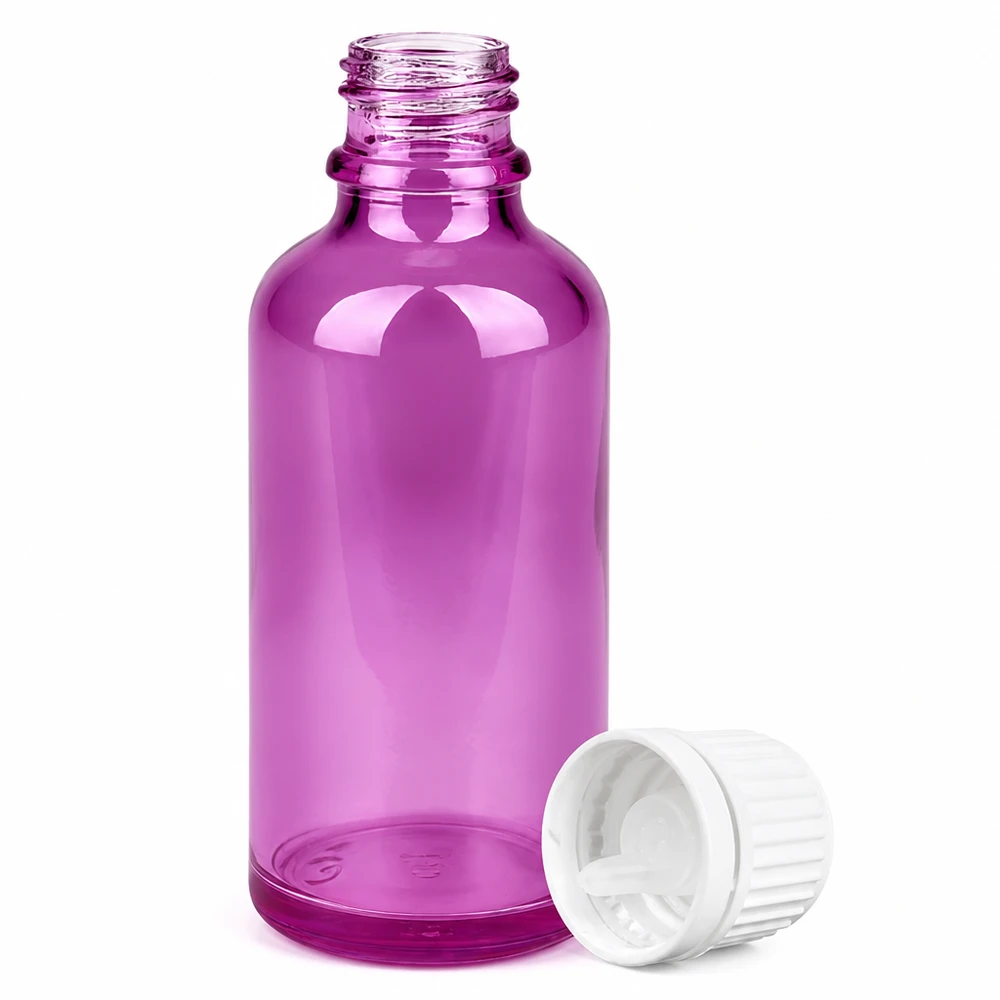 Flacone contagocce da 50ml 0,7mm bianco Originality tappo a vite PurpleLine UT18/50 Flacone contagocce viola compatto da 50 ml con punta sottile da 0,7 mm, perfetto per le applicazioni di laboratorio.