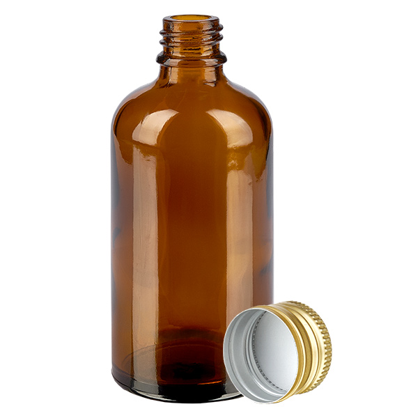 100ml Flasche 11mm Schraubverschluss Alu-Go. Standard BrownL. UT18/100