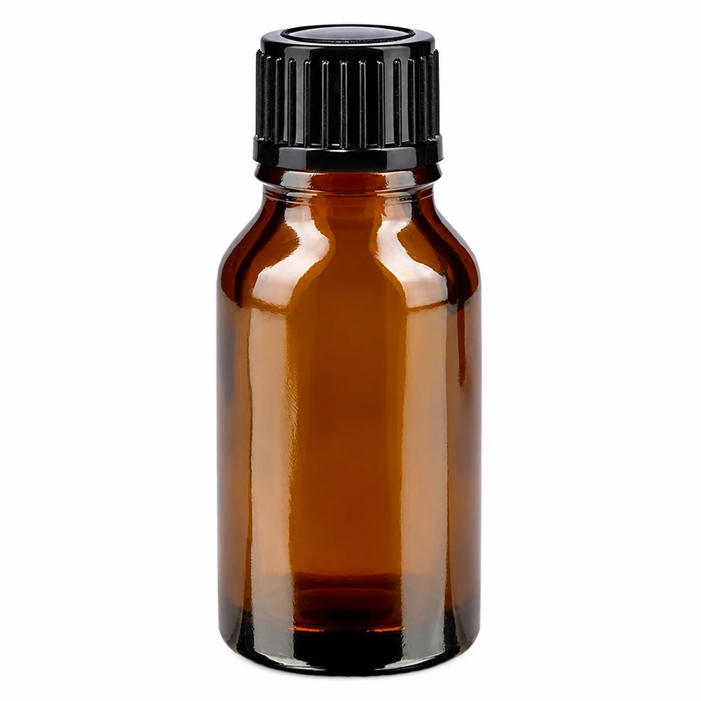 Apothekenflasche Braunglas 15ml schwarzer Tropfverschluss UV-Schutz Glasflasche
