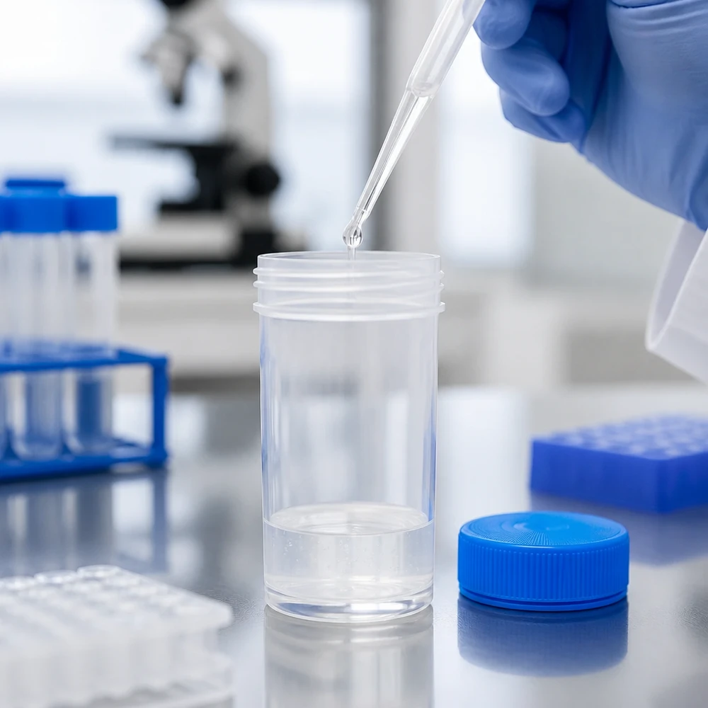 Pot en plastique multiusage de 50 ml Boîte universelle à large goulot de 50 ml, utilisée avec une pipette de transfert et un microscope